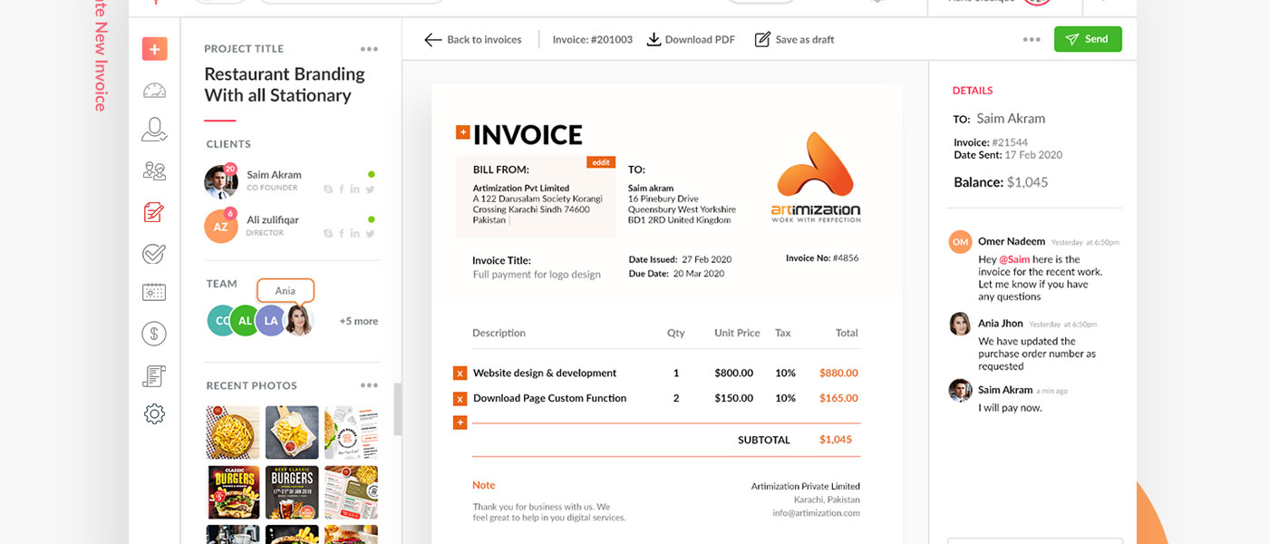 invoice template ui